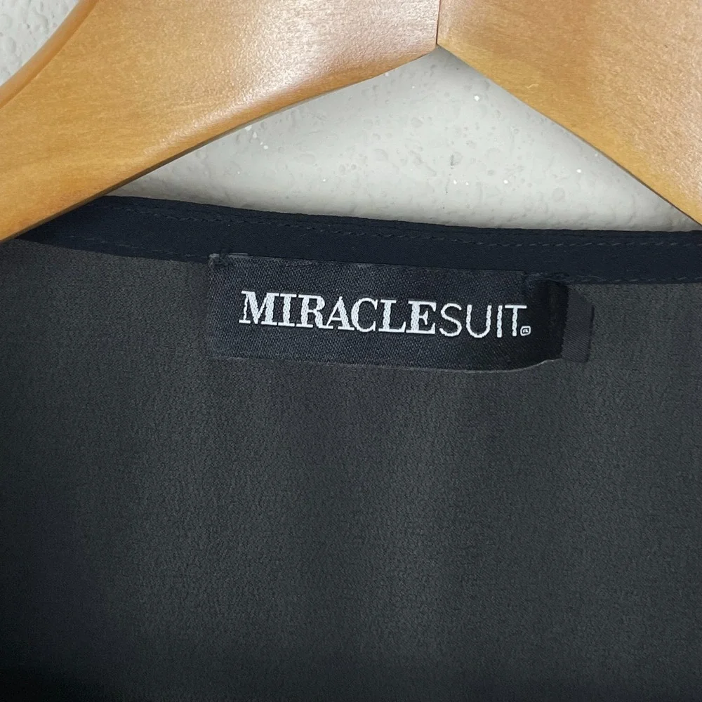 Miraclesuit Black‎ Sheer Boho Cover-Up Tassels Embroidered Size S Oversized